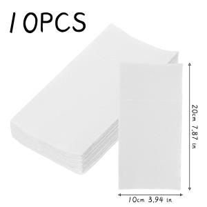 10/25Pcs White Disposable Cutlery Bag Knife Fork Pad Napkin Paper Built-In Flatware Pocket Wedding Anniversary Party Supply