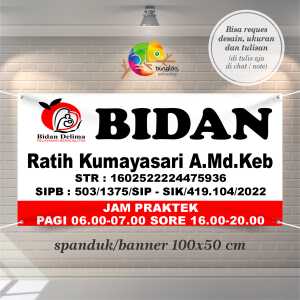 Cetak Spanduk Banner Bidan Custom Nama