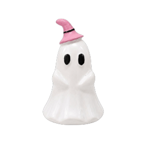 UNQIN Cute Ghost Figurine Funny Spooky Gifts Halloween Ornaments Collection Pumpkin Witch Hat Bow Resin Ghost Statue Halloween