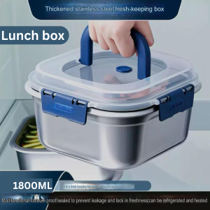 Lunch box stainless steel 1800ML ada pegangan kotak makanan anti tumpah Kitchenware