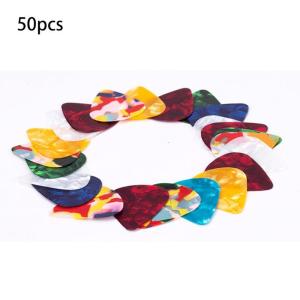 50Pcs/pack Colorful Guitar Plectrums Plastic Guitar Picks For Electric Acoustic Guitars Includes 0.46mm 0.71mm 0.96mm