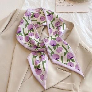 Korean style Pink love heart print scarf for women twilly scarf for bags handle headband for women hair accessories for women accessories for women SP0437