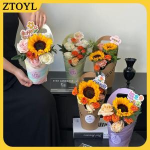 ZTOYL 5Pcs Không Thấm Nước Hộp Hoa Dày Bó Hoa Túi Xách Hoa Bao Bì Hộp Chống Xước Kraft Giấy Túi Xách Cho Đảng Lễ Hội