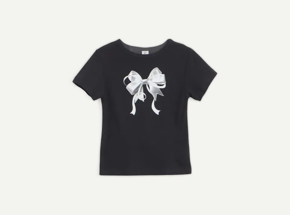 BLACKPINK & Celebrity's PICK] RONRON Double Ribbon Slim Crop
