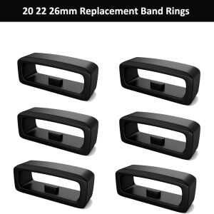 DTJYT Đồng hồ thông minh Màu đen Silicone mềm 20mm 22mm 26mm Vòng đeo tay Giá đỡ dây đeo đồng hồ Dụng cụ giữ dây đeo bằng silicon Watch Band Keeper Đối với Garmin Fenix Khóa đồng hồ