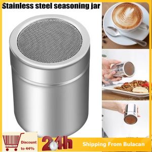 Stainless Steel Sieve Jar Powder Sugar Shaker with Lid Cocoa Powder Coffee Sifter Seasoning Cans
