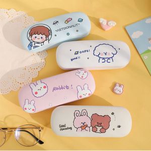 OMQAIO Portable Men Women PU Leather Eyewear Protector Containers Eyewear Bag Reading Glasses Case Spectacle Case Eyeglass Hard Box Glasses Box