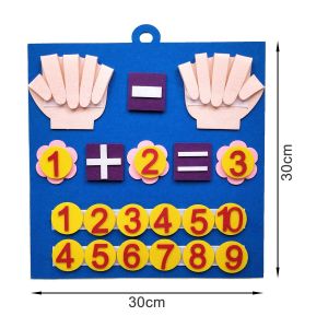 Kid Felt Finger Numbers Math Toy Montessori Toys Children Counting Early Learning For Toddlers Intelligence Develop 30*30cm