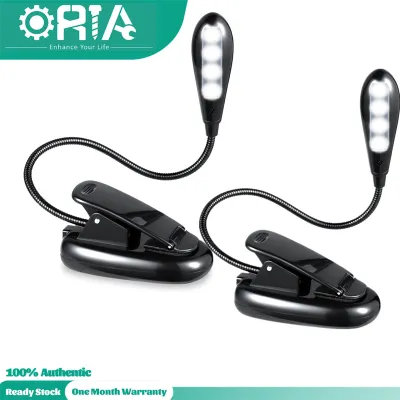 ORIA Clip on Book Light 4 LED Portable Reading Light Battery Operated Reading Lamp Touch Sensitive Table Reading Light for Readers Kids Desk Headboard Bedstead Office Table