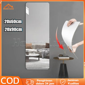 (COD) 20×60CM 20×50CM Mirror Stiker Dinding /Sticker Tempel / Cermin Tempel / Model Cermin Dengan Bahan Akrilik Mudah Dilepas Dan Bentuk Persegi dan Oval