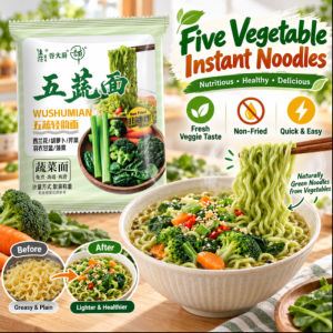 Healthy Instant Noodles Nutritious Five Vegetable Noodles Digestive Health Quick Convenient Meal 5 Vegetables