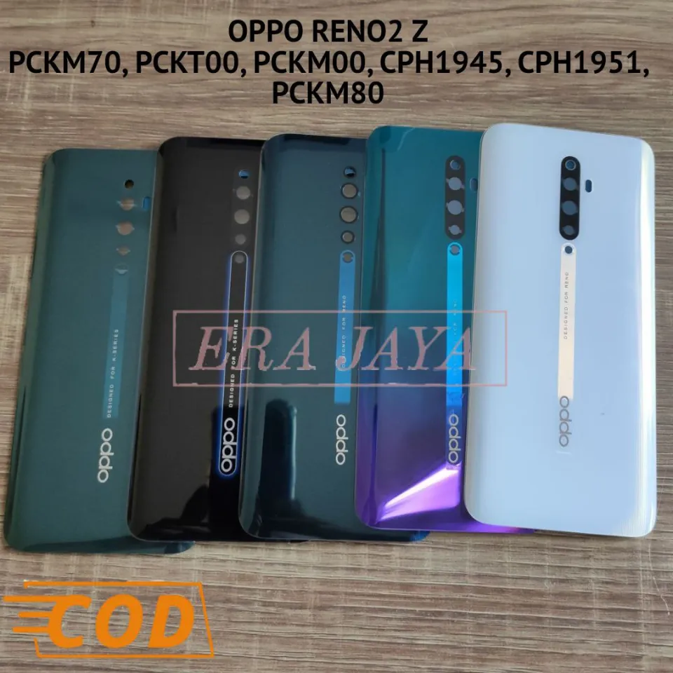 Copri Batteria Posteriore In Vetro Con Adesivo Per Oppo Reno2 (PCKM00, PCKT00) - Scocca Di Ricambio Blu Per Sostituzione Cover Danneggiata