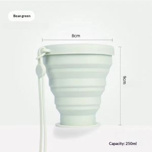 SERENEGLOW Portable Collapsible Silicone Cup with Strap for Travel Outdoor Camping and Daily Use