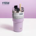 TYESO แก้วเก็บความเย็น ขนาด 600-900 มล. มีฝาปิด เก็บอุณหภูมิได้ทั้งร้อนและเย็น แถมฟรี หลอดดูดซิลิโคน. 