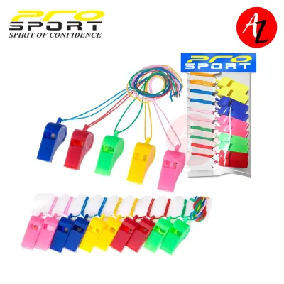 Pro Sport Plastic Whistle with Lanyard 10 pcs