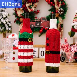 [COD] EHBqna SPORTS ขวดไวน์ซานตาคลอสขวดไวน์สำหรับครอบครัวโต๊ะรับประทานอาหารกระเป๋าใส่ไวน์ของตกแต่งบ้านสำหรับเทศกาลคริสต์มาส