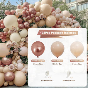 Retro Mocha Boho Balloon Set Double Layer Brown Nude Latex Balloons Garland Arch Kit For Baby Shower Gender Reveal Bridal Shower Wedding Birthday Balloons Party Decorations Set