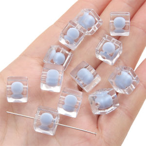 10mm Frosted Plastic Acrylic Square Cute Beads Loose Spacer Beads for Necklace Bracelet Keychain DIY Jewelry Craft Making Accessories