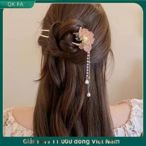QK FA ✨ Tua Hanfu tóc đũa headpieces U hình dạng ngọc trai hoa tóc ngã ba kẹp tóc phụ kiện tóc phong cách Trung Quốc tóc dính Đảng