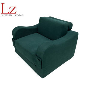 LZ-Single sofa living room tofu block compression sofa bed foldable dual-purpose cream wind module lazy sofa