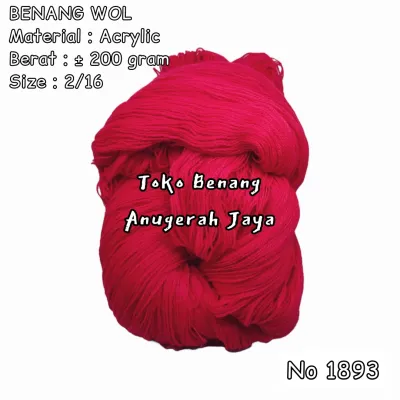 Benang Rajut Wol 200 gram no 1893 Merah