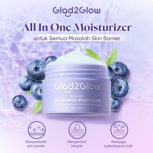 GLAD2GLOW Blueberry Repair Ceramide Moisturizer 30g – Calms Redness & Acne-Prone Skin Non-Sticky 5X Ceramide 30g
