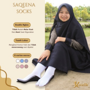 Kaos Kaki Wanita Big Size Premium Tebal Double Tumit & Double Nylon Kaos Kaki Jempol Telapak Hitam Premium Saqeena Socks Kanik