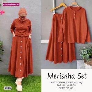 Setelan Rok Bahan Kringkel Kekinian Viral Terbaru Terlaris Termurah Meriskha Set by mumu Fashion