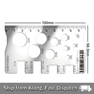 【READY STOCK】304 Stainless Steel Screw Checker/Metric Imperial Thread/Pitch Gauge Etched Markings/Measurement Tool Set