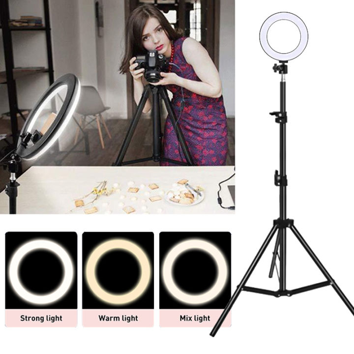 TIKTOK 26cm LED Ring Light with Tripod Stand Youtuber FB Live Mobile  Phone Shooting Lightning Tiktok Live Stream Light Video Live Studio