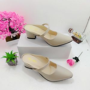 Toko Alika - Sandal Sepatu Hak Tahu Crem 5cm