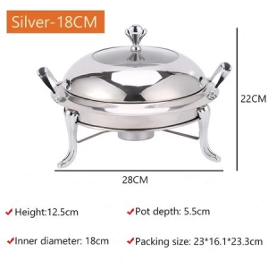 Premium Stainless Steel Oval Food Warmer with Lid and Adjustable Alcohol Stove Removable Small Chafing Dish For Household Camping Party