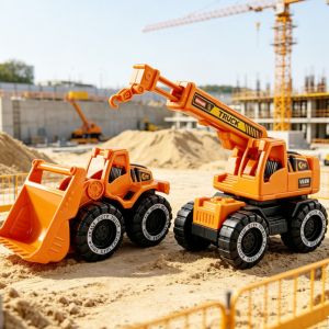 COMEMECO Chống va đập Đồ chơi xe vận tải kỹ thuật Nhựa 5 Kiểu Dáng Máy máy xúc máy ủi Bộ sưu tập quà tặng cho trẻ em Mô hình xe tải cần cẩu dành cho bé trai