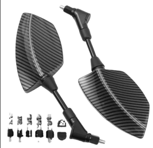 Universal Carbon Fiber Motorcycle Accessories: Rearview Mirrors for Yamaha XJR 1300, YZF R125, MT03 & Kawasaki Versys 1000, Z250, Versys 650