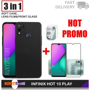 Case Infinix Hot 10 Play Paket 3in1 Softcase Sandstone Free Pelindung Layar Dan Camera