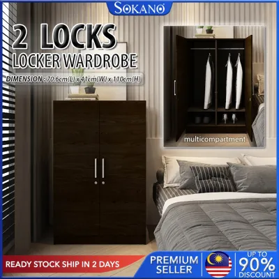 SOKANO HP067 Hostel Wardrobe with 2 Locks (Follow Labour Law) Small Room Wardrobe Air BnB Wardrobe Hotel Wardrobe Company Locker Wardrobe Foreign Worker Furniture Hostel Air BnB Almari Asrama Berkunci Almari Pekerja Perabot