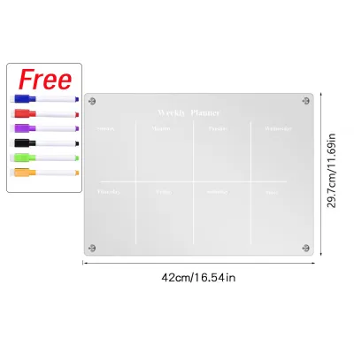 🇸🇬 [In Stock]Magnetic Board Clear Acrylic Calendar Board Fridge Magnet Dry Erase Board Planner Daily Weekly Monthly Schedule