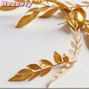 Heabety New Retro Gold Color Leaf Headband Headpiece Crown Tiara Headdress Goddess Greek Head Jewelry Bride Wedding Hair Accessories
