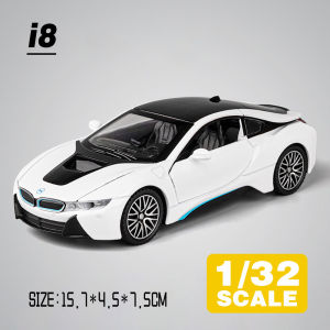LEO 1:32 BMW i8 Diecast โมเดล รถอัลลอยด์รถยนต์ของเล่นคอลเลกชันของขวัญสําหรับเด็กชายสาว ของเล่นเด็ก