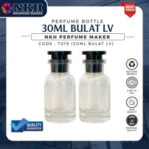 [ 1 PCS ] BOTOL KOSONG MINYAK WANGI 30ML BULAT LV CLEAR SKRU ( T019 )