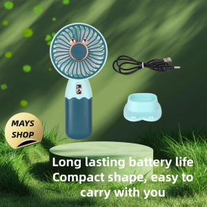 ZB088 2-in-1 desktop handheld mini USB charging portable silent small fan with base mobile phone holder