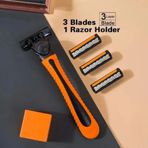 Cross-border foreign trade Three-layer manual razor Universal Gillette razor Sharp and durable mens beard shaving head