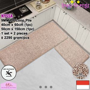 Tren-D-rugs Keset kaki tebal polos alas lantai dapur kamar panjang anti slip 1 set isi 2pcs - NMs
