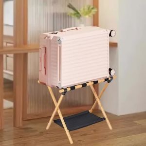 FFBH Foldable Luggage Rack Suitcase Stand Heavy Duty for Hotel Travel Two Tier Shelf Luggage Holder Organizer Home Travel Bag Holder 7M5T2