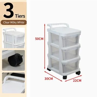 4/5 Layer Movable Trolley with Wheels Snack Storage Rack Baby Product Storage Cabinet Toy Storage Rack