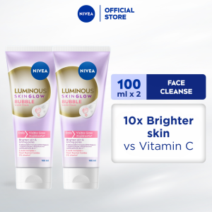 PACK OF 2 NIVEA Face Cleanser Luminous Skin Glow Bubble Foam for 10x brighter and glowing skin 100ml