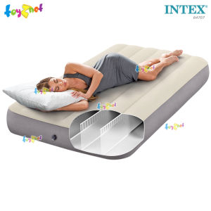 Intex ส่งฟรี ที่นอนเป่าลม ดูรา-บีม ไฟเบอร์-เทค "โครงสร้างใหม่ นอนสบายขึ้น" 3.5 ฟุต (ทวิน) 0.99x1.91x0.25 ม. สีเบจ รุ่น 64707/64101
