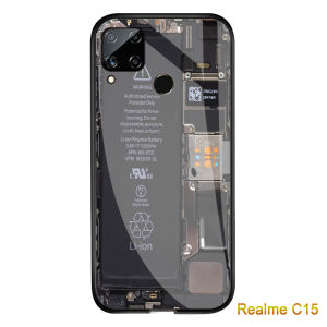 Softcase Glass Kaca Battray  Realme C15 - J11 - Casing Hp-Pelindung hp-Case Handphone