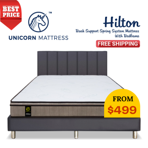 Unicorn Hilton Spring Mattress + Divan Bed Frame Bundle 882/888 ( FREE DELIVERY & INSTTALATION)
