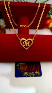 Kalung Titanium Nama Sendiri Custom Lapis Emas 24K